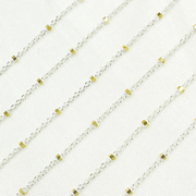 925 Sterling Silver Satellite Gold Plated Cube Chains